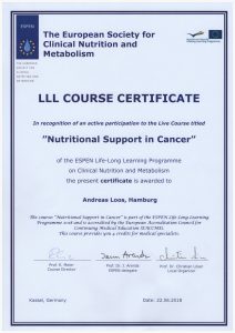 a certificate of nutrition